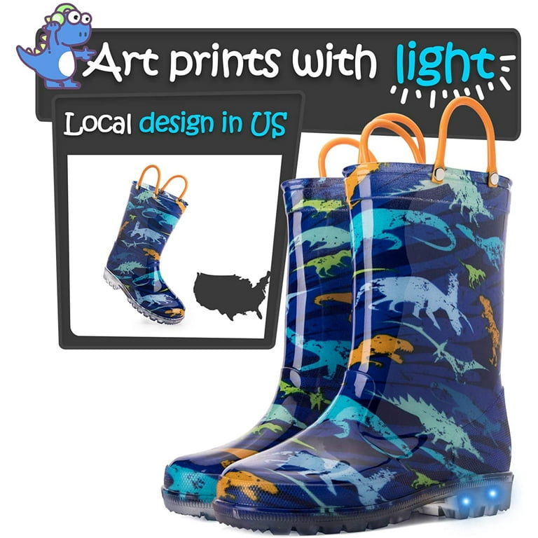 Light up hotsell dinosaur rain boots