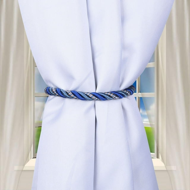WIFKLSIIPG Ropes Tie Backs for Window Curtain Cord Buckle Tiebacks Tie Backs(Blue)