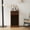 Walnut Brown, variant on white wall mounted display cabinet with arched glass door for kitchen bathroom living room, floating cabinet with 2 adjustable shelves, 23.62x12.6x23.62 inches