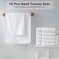 thumbnail image 7 of Jessy Home 12 Pack White Hand Towel Set 16"x31" Soft Highly Absorbent Quick Dry Bathroom Bath Hand Towels Microfiber Plush Towels, 7 of 7
