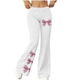 thumbnail image 2 of DailyTrove Women's High Waisted Printed Flare Pants - Stretch Wide Leg Trousers for Casual & Party Wear, 2 of 6