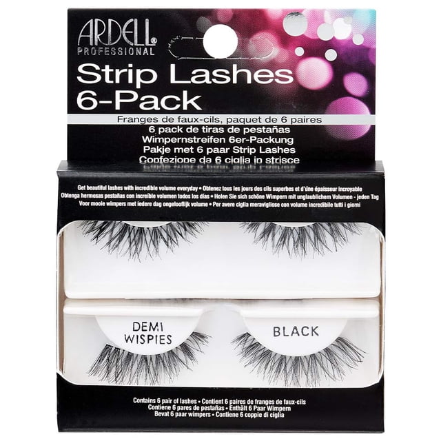 Pestañas postizas Ardell Demi Wispies negras, 6 pares