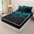thumbnail image 2 of jejeloiu Blue Pixel Pattern Zipper Full Size Comforter Sets with Fitted Sheet and 2 Pillowcases Kids,Kids Video Games Zipper Bedding Set For Boys,Reversible,4-Piece, 2 of 7