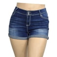 thumbnail image 1 of Jack David Womens Plus Size Blue Denim Jean Curvy Shorts W/ USA Flag Patch 0317, 1 of 3