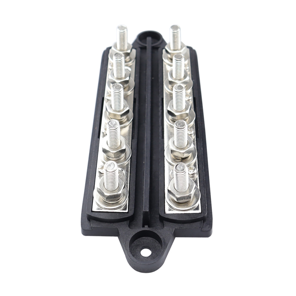 Ground Power Distribution Block Battery BusBar 5 Post Wiring Insulated Busbar Terminal for Auto Car Boats Caravans
