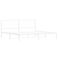 thumbnail image 3 of vidaXL Metal Bed Frame without Mattress with Headboard White 76"x79.9", 3 of 9