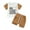 Brown, variant on Elippeo Toddler Boy Summer Clothes 6 12 18 24 Months 3 4 Years Letter Print Short Sleeve T-Shirt with Solid Color Shorts 2Pcs Outfit