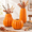 Orange-3, variant on Orange 6-Pack Ceramic Pumpkin Vases, Mixed Shapes for Fall Home Decor