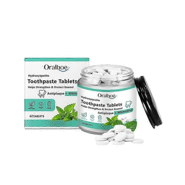 62 Tablets Mint Flavors Toothpaste Tablets Improve Bad Breath Remove Smoke Stains Fresh Oral Hygiene Solid Toothpaste Tablet