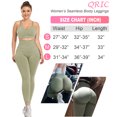 thumbnail image 7 of QRIC Womens Seamless Butt Lift Leggings High Waisted Yoga Pants Ribbed Workout Slimming Tights, 7 of 7