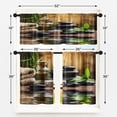 thumbnail image 5 of Spa Kitchen Curtains Rock Bamboo Wood Window Curtains Valance and Tier Set 36 Inch, Vintage Green Therapy Rod Pocket Short Tier Curtain, Summer Small Cafe Curtains for Kitchen Decor, 5 of 6