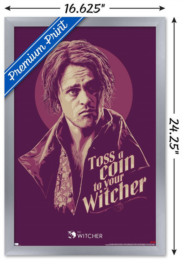 Netflix The Witcher Season 2 - Toss a Coin Wall Poster, 14.725" x 22.375", Framed