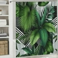 thumbnail image 5 of GOSMITH Tropical Green Leaves Geometric Background Shower Curtain, Multiple Sizes White, 5 of 6