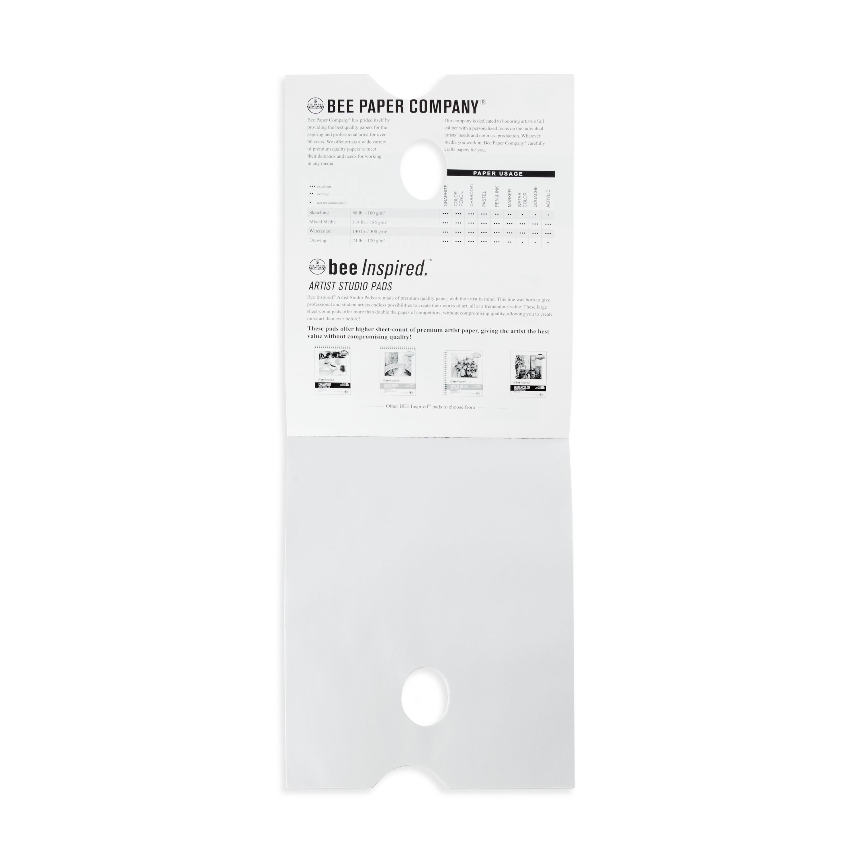 Bee Paper - 9"x 12" Artist Color Mixing Disposable Palette Paper, 40 Sheets, 41 lb. 67 GSM