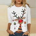 thumbnail image 2 of JURANMO Deals Prime Womens 3/4 Sleeve Fall Fashion Tops 2024 Casual Crewneck Pullover Blouses Xmas Cute Graphic Tees Shirts White XXL, 2 of 5