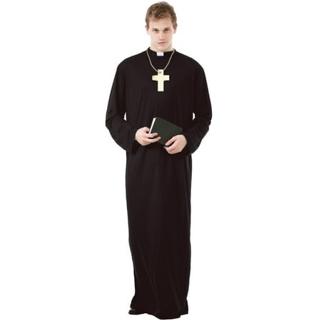 Prayerful Priest Men’s Halloween Costume - Holy Monk Pastor Robes, XXL