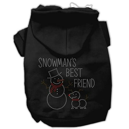Snowmans Best Friend Rhinestone Hoodie Black L -