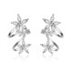 thumbnail image 1 of 1 par de pendientes de clip de oreja de flor de circón curvo para mujer, pendientes y pendientes de tuerca Sweet Ladyship (oro blanco) JAMW Sencillez, 1 of 4
