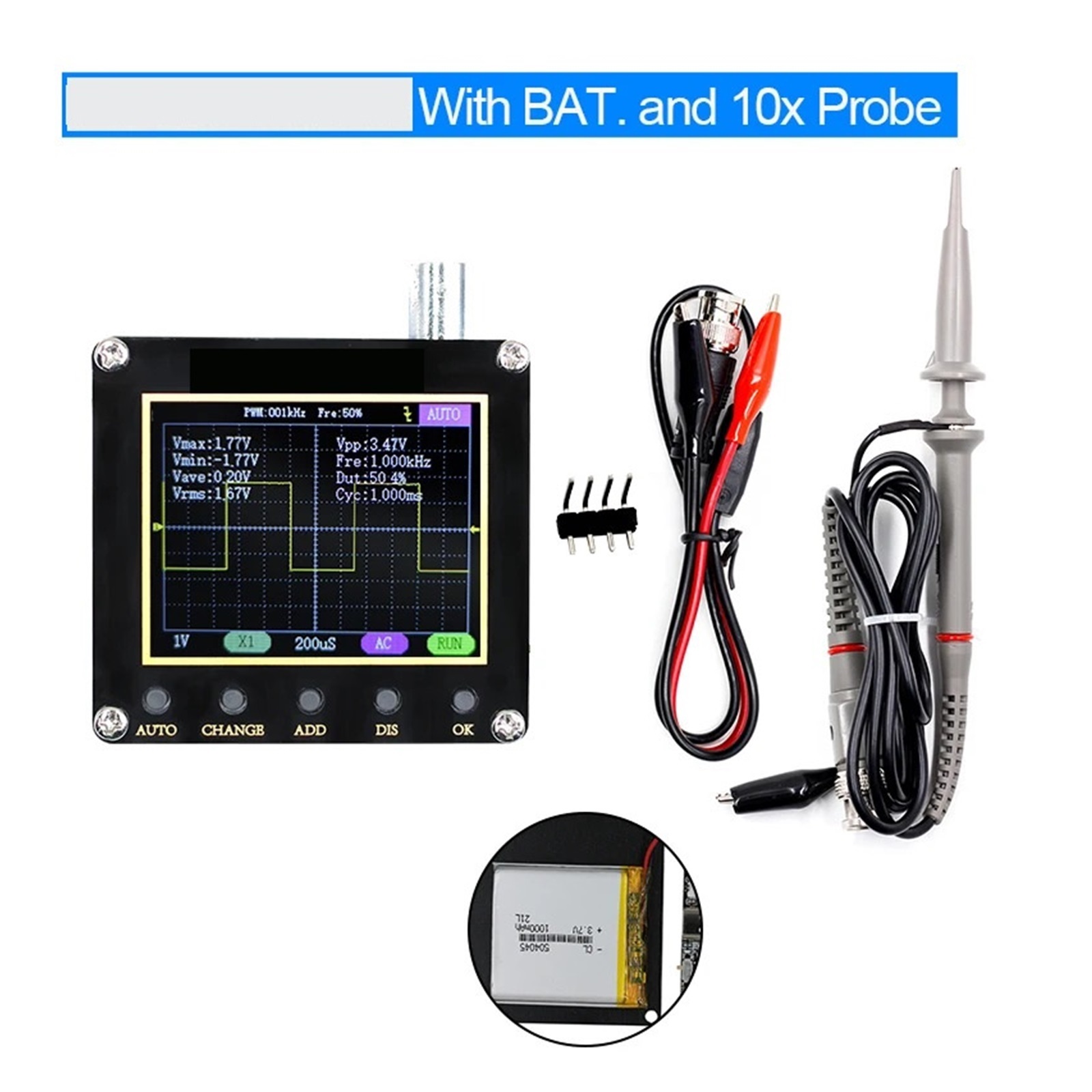 138pro Handheld Portable Digital Oscilloscope 2.4 Inch Multi-function Digital Oscilloscope One Button Logic Analyzer