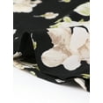 thumbnail image 5 of INSPIRE CHIC Womens Sleeveless Turndown Collar Above Knee Button Down Floral Print Dress XS Black, 5 of 6