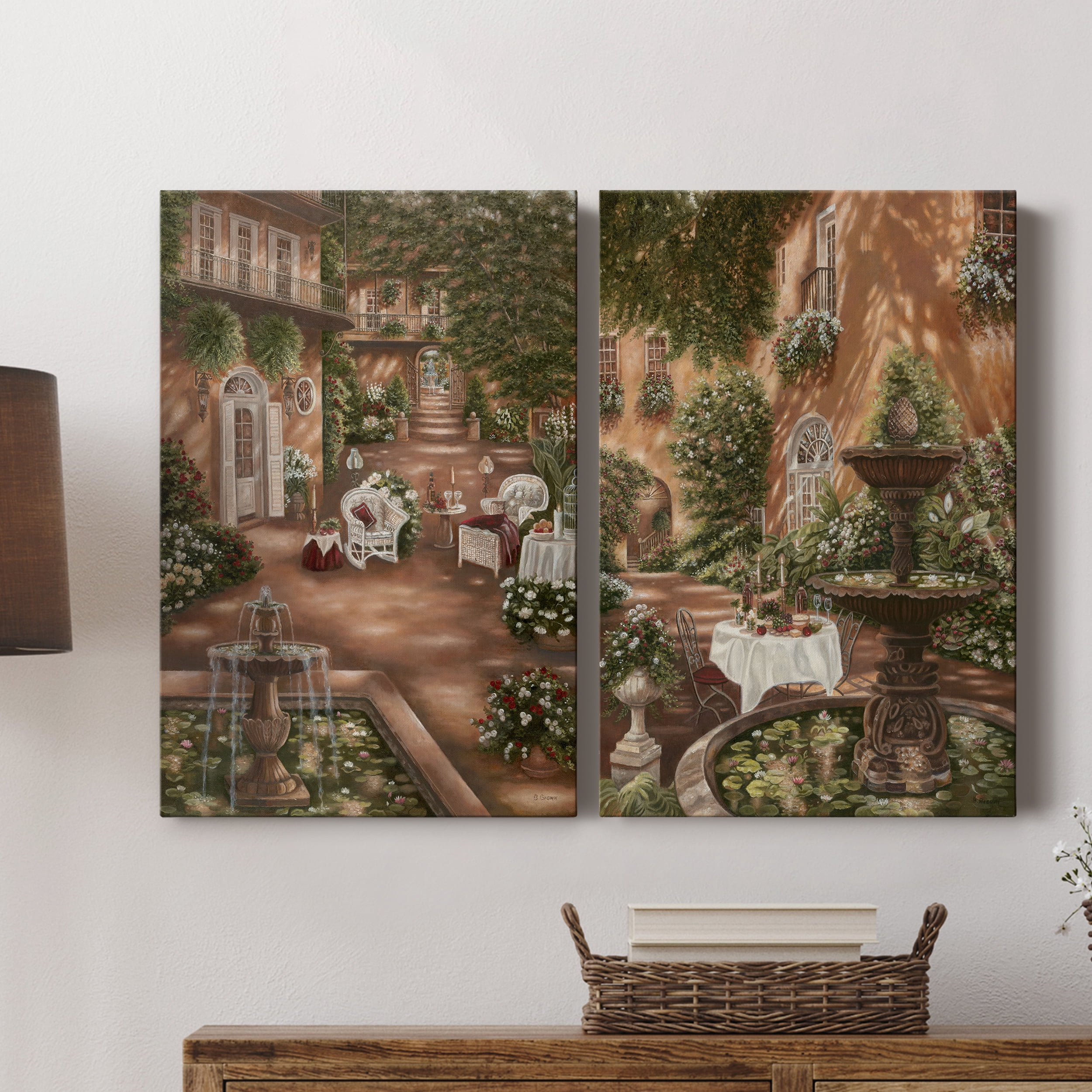 Evening Cocktails I Premium Gallery Wrapped Canvas - Ready to Hang - Set of 2 - 8 x 12 Each