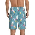 thumbnail image 3 of Kdxio Rabbit And Balloon Print Mens Sleep Shorts Bottoms Soft Comfy Pajama Wear Pants with Drawstring Pockets, 3 of 7