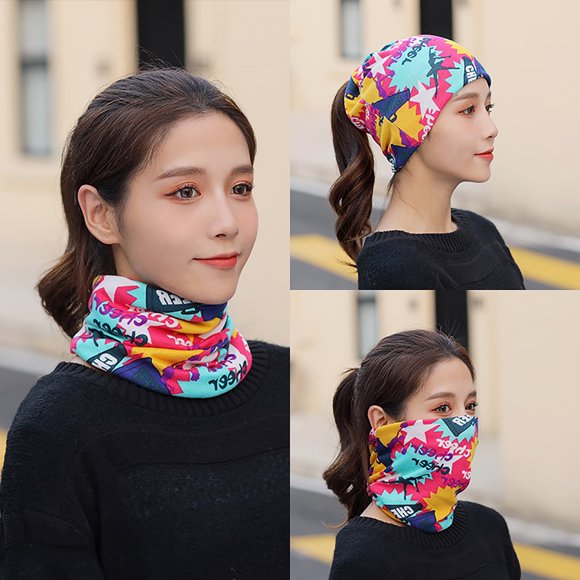EGNMCR Microfiber Hair Towels Unisex Fashion Printing Versatile All-in- Multi-purpose Hat Face Mask Bib Women Hat