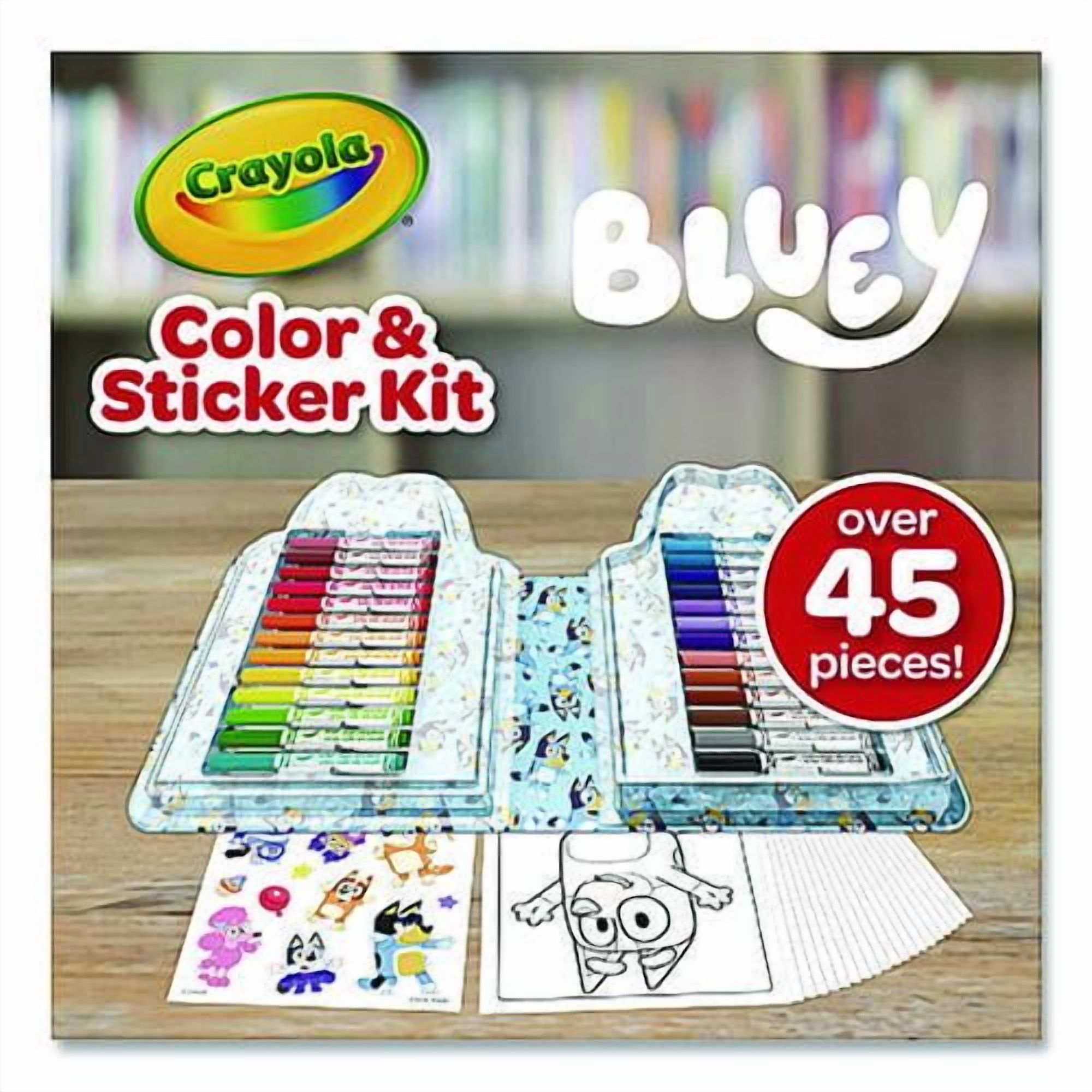Bluey Color and Sticker Kit, Includes 26 Markers, Ages 5 and Up, 20 Pages | Bundle of 5
