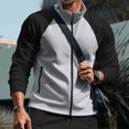 thumbnail image 6 of Dwelliawo Men's Sport Performance Jacket Raglan Color Block Zip Up Outerwear Lightweight Breathable Sweat Wicking Honeycomb Fabric For Training Jogging Everyday Wear Gray M, 6 of 6