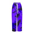 thumbnail image 5 of WXLWZYWL Halloween Pants for Women Women's Comfy Stretch Pants Casual Palazzo Sweatpants Bat Print Drawstring Wide Leg Pant Lounge Elastic Waist Sweatpant, 5 of 5