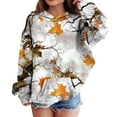 thumbnail image 2 of Gubotare Camo Hoodie Kids Cute Hoodies Maple Leaf Print Oversized Drop Shoulder Fleece Hooded Sweatshirt Pullover With Pocket (Light Gray, 11-12 Years), 2 of 7