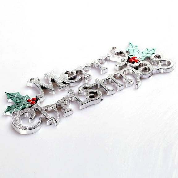 Lilixerw Merry Christmas Sign,Hanging Wall Decor for Holiday Season,Festive Home Office Xmas Decorations,5.5Inch Silver Plastic Letters