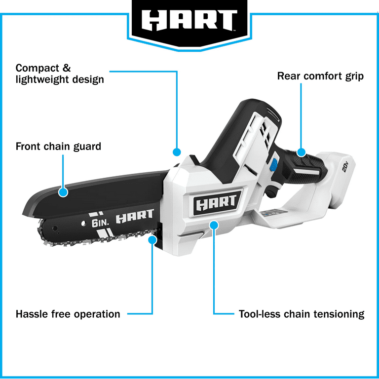 さーちん  HART 20 Volt 6-inch Battery-Powered Pruning Chainsaw Kit, (1