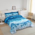 thumbnail image 3 of Erosebridal Ensemble de Literie Vagues de l'Océan, Couette Simple, Couette de Plage en Mer, Décoration de Chambre d'Ado, Réversible, Léger, 2 Pcs, 3 of 8
