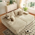 thumbnail image 2 of Vcatnet 81" Modular Sectional Sofa Couch Corduroy Chaise Lounge Loveseat Sofa Bed Oversized Upholstered Sleeper Sofa for Living Room and Bedroom, Beige, 2 of 9