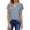 D Blue Print, variant on Blouses for Women Summer Short Sleeve Work Shirts Dressy Casual V Neck Print Tops
