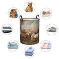 thumbnail image 6 of Goofa Three Horses Oil Painting Printed Circular Hamper,Laundry Basket with Handles,Storage Baskets Foldable,Large Capacity Laundry Hamper-Medium, 6 of 8