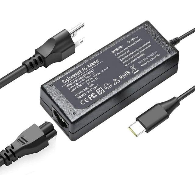 Cargador de CA USB-C de 65W 45W apto para Lenovo ThinkPad T480 T480s T