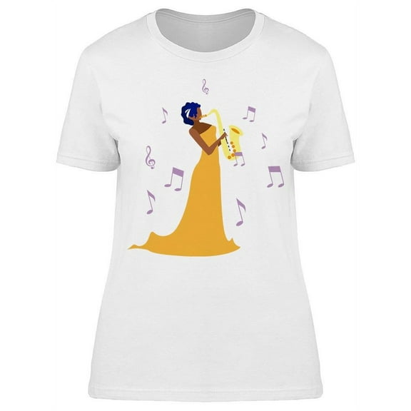 Woman Playing Saxophone   T-Shirt Women -Image by Shutterstock, Female XX-Large