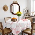 thumbnail image 3 of Pink Floral Art Table Cloth Waterproof Tablecloths, Watercolor Botanical Spring Flowers Tablecloth Dining Table Cover for Kitchen Party Tabletop Outdoor, Square Tablecloth 60x60 Inch, 3 of 9