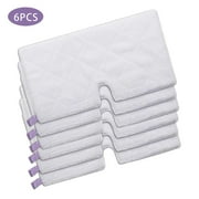 SJENERT 6-Pcs Replacement Cleaning Pads for Shark Pocket Steam Mop for S3550/S3901/S3601/S3501(White)