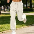 thumbnail image 6 of Muscularfit Drawstring Mens Casual Pants Gym Pants with Pockets Cargo Joggers Sports Pants Pants for Men Low Rise Beige Taper Baggy Size XXXL, 6 of 9