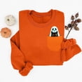 thumbnail image 2 of Womens Halloween Crewneck Sweatshirt Long Sleeve Loose Ghost Shirts Fashion Trendy Pullover Fall Clothes Black, L, 2 of 4