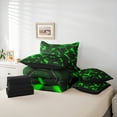 thumbnail image 5 of Manfei Neon Green Honeycomb Twin Bedding Sets 7-Piece, Abstract Geometric Bedding Comforter Set, Teens Boys Girls Kids Reversible Sheet Sets, Breathable Home Decor, 5 of 7