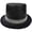 black, variant on Glittering Magician Jazz Top Hat, Shiny Felt Party Hat for Adult