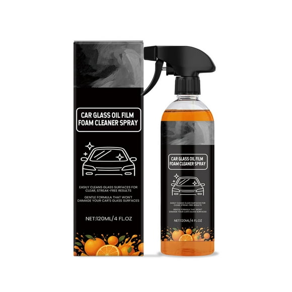 A-031 Auto Glass Cleaner Spray 120Ml Oil Film Remover For Car Windows Windshield Cleaning Foam Car Glass Cleaner Degreaser Streak-Free Formula 0.42 Lbs