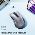 thumbnail image 5 of Wireless Mouse, 2.4GHz with USB Mini Receiver, 1200 DPI Optical Tracking, Ambidextrous for Laptop, PC, Computer, Chromebook, Notebook, 5 Buttons-Silver Surfer, 5 of 8