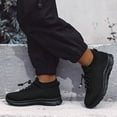 thumbnail image 2 of yboeqw Boys Girls Mesh Knit Soft Sole Running Shoes Elastic Lace Up Solid Color Athletic Sneakers Size 2.5, 2 of 9