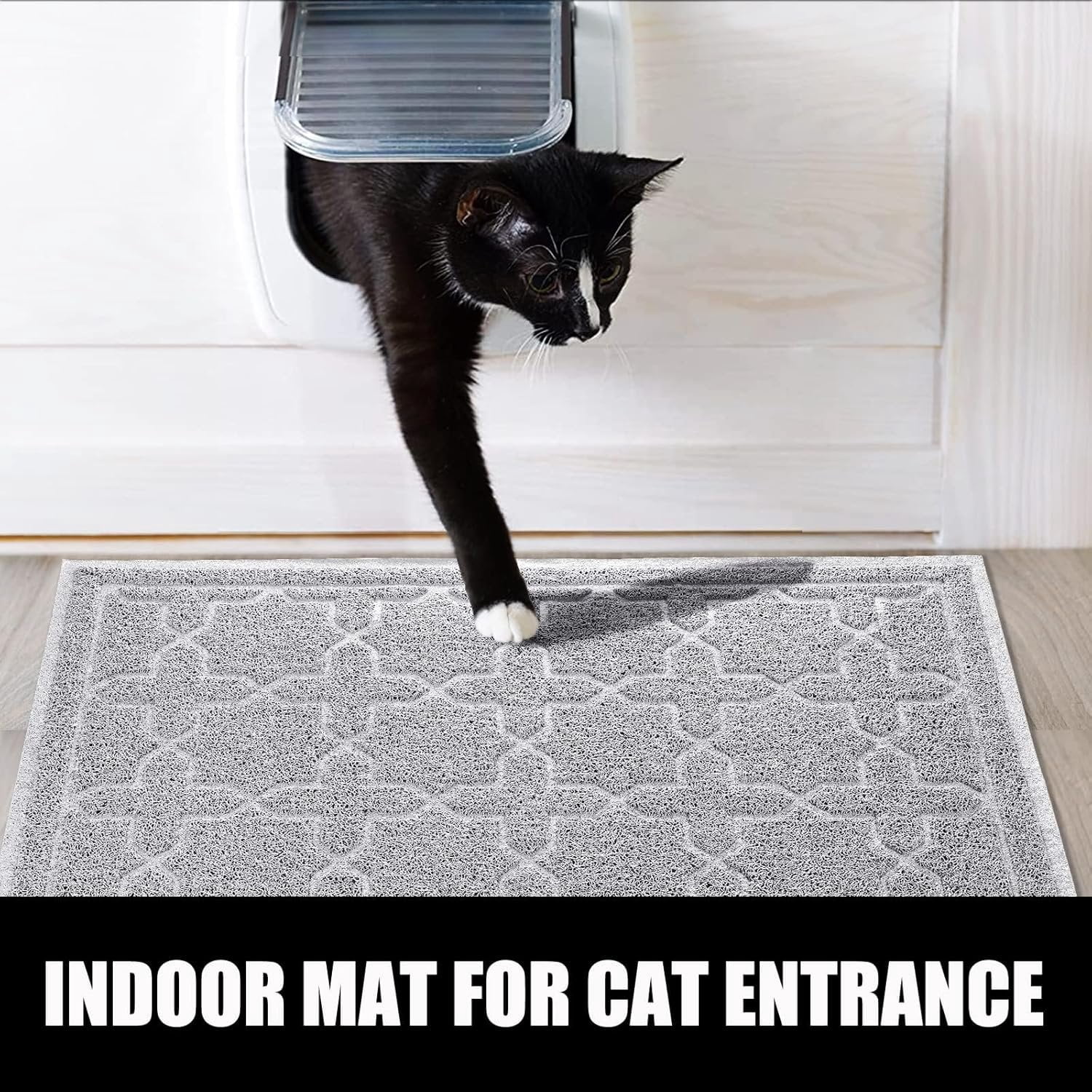 Litter Mat, 24"x20" Litter Mat with Litter Lock Mesh, Soft  Litter Mat Litter Trapping Mat, Easy to Clean, Non-Slip, Water Resistant, Litter Free Floors, Grey