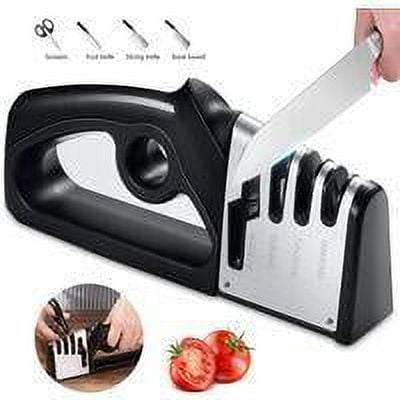 Afilador de cuchillos de precisión, herramienta de alta calidad para restaurar el filo de la hoja, afilador de cuchillos manual con diseño ergonómico para cocina de acero y cuchillos de dientes de